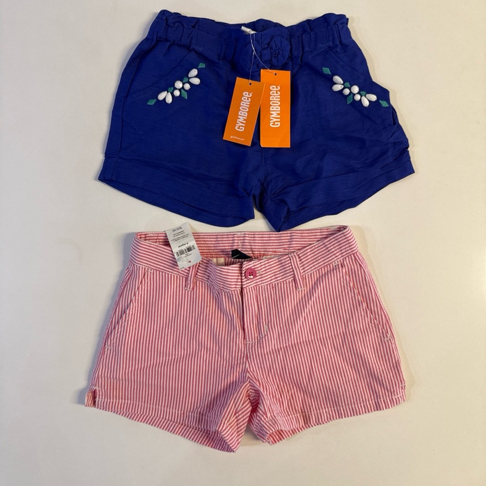Lot of 2 New with Tags Gymboree Gap Girls Shorts Pink Blue Size 6